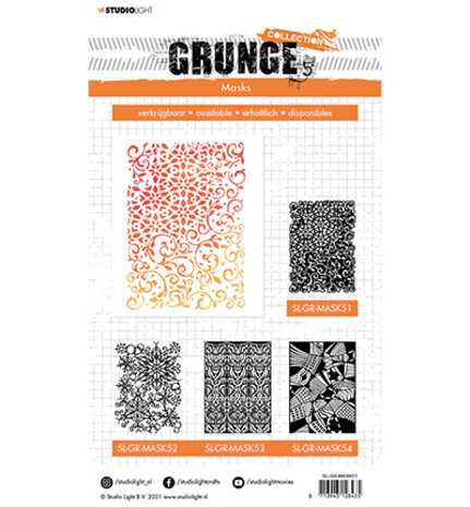 Studio Light Grunge Swirls A5 Masking Stencil (SL-GR-MASK51) Studio Light Grunge Swirls A5 Masking Stencil (SL-GR-MASK51)