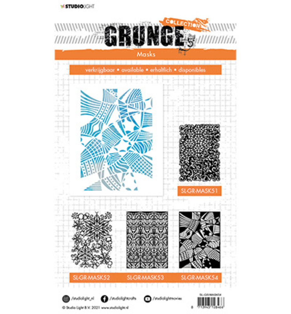 Studio Light Grunge Doodles Shapes A5 Masking Stencil (SL-GR-MASK54) Studio Light Grunge Doodles Shapes A5 Masking Stencil (SL-GR-MASK54)