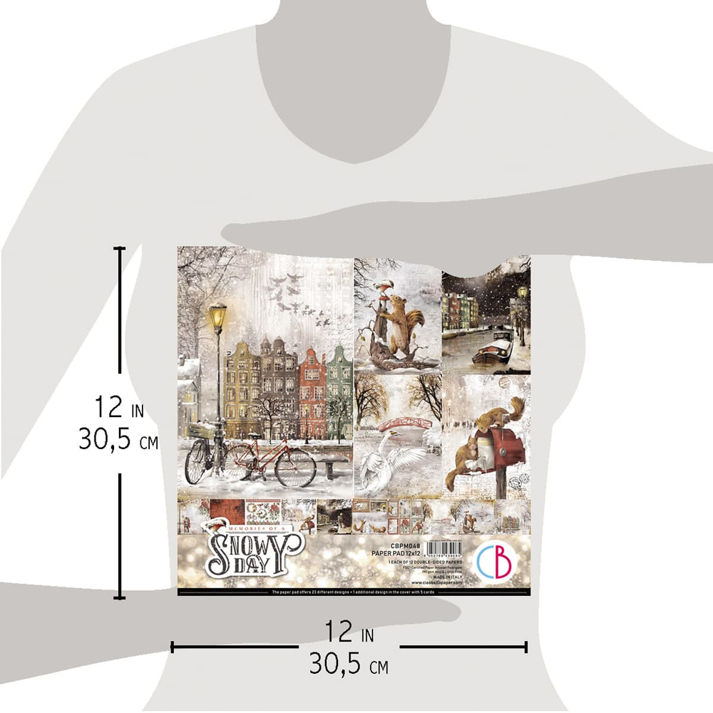 Ciao Bella Papercrafting Memories of a Snowy Day 12x12 Inch Paper Pad (CBPM048)