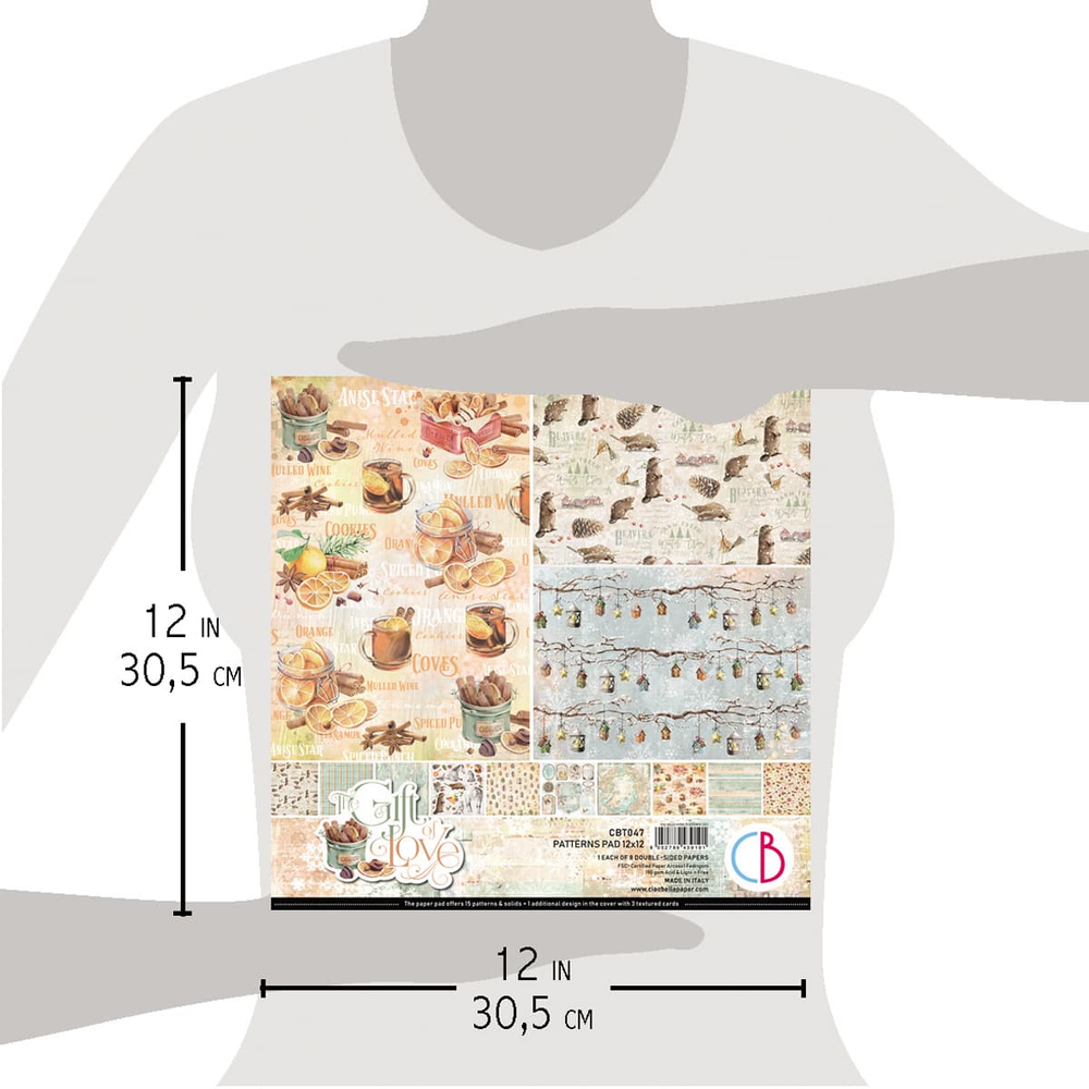 Ciao Bella Papercrafting The Gift of Love 12x12 Inch Patterns Pad (CBT047) Ciao Bella Papercrafting The Gift of Love 12x12 Inch Patterns Pad (CBT047)