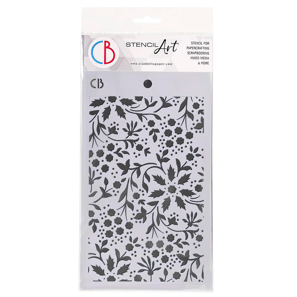Ciao Bella Papercrafting Winter Flowers Masking Stencil (MS059) Ciao Bella Papercrafting Winter Flowers Masking Stencil (MS059)
