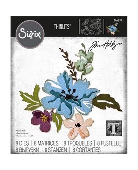 Sizzix Thinlits Die Set Brushstroke Flowers #2 (665210)