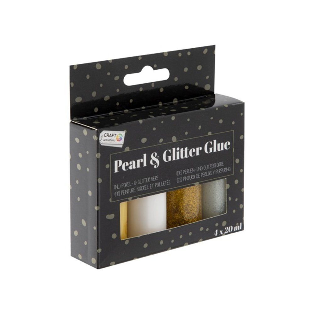 Craft Sensations Pearl & Glitter Glue Set Gold (CR1125/GE) Paperpads.nl