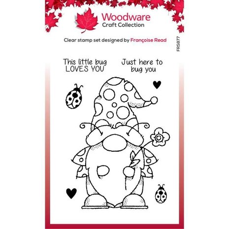 Woodware Ladybird Gnome Clear Stamp (FRS877) Woodware Ladybird Gnome Clear Stamp (FRS877)