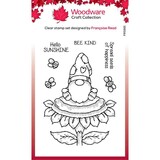 Woodware Sunflower Gnome Clear Stamp (FRS881)