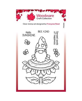 Woodware Sunflower Gnome Clear Stamp (FRS881)
