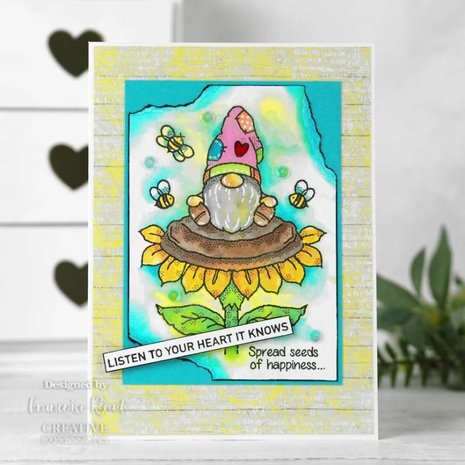 Woodware Sunflower Gnome Clear Stamp (FRS881)