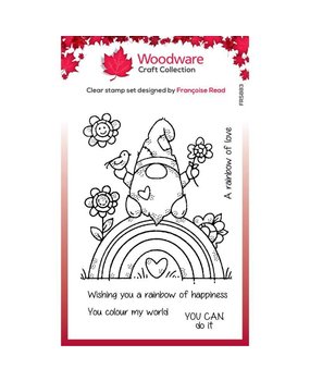 Woodware Rainbow Gnome Clear Stamp (FRS883)