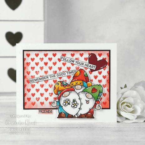 Woodware Mini Heart Background Clear Stamp (FRM030)
