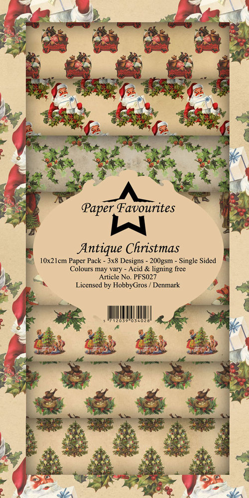 Paper Favourites Antique Christmas Slimline Paper Pack (PFS027) Paper Favourites Antique Christmas Slimline Paper Pack (PFS027)
