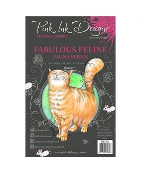 Pink Ink Designs Fabulous Feline A5 Clear Stamp Set (PI108)