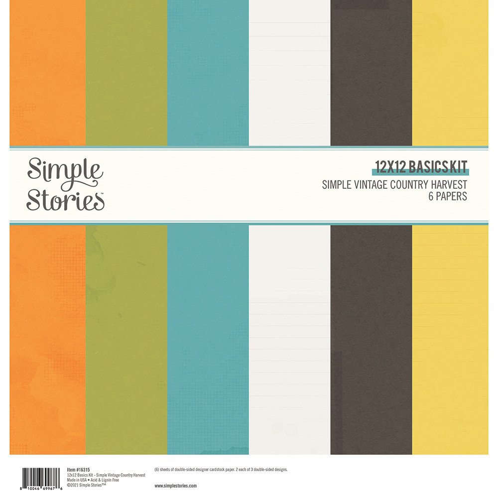 Simple Stories Simple Vintage Country Harvest 12x12 Inch Basics Kit (16315)