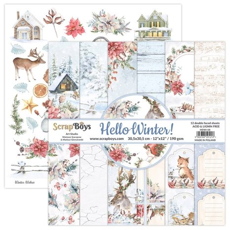 AESOP'S FABLES - CARDSTOCK 12X12 SCRAPBOOK PAPER SET - 12