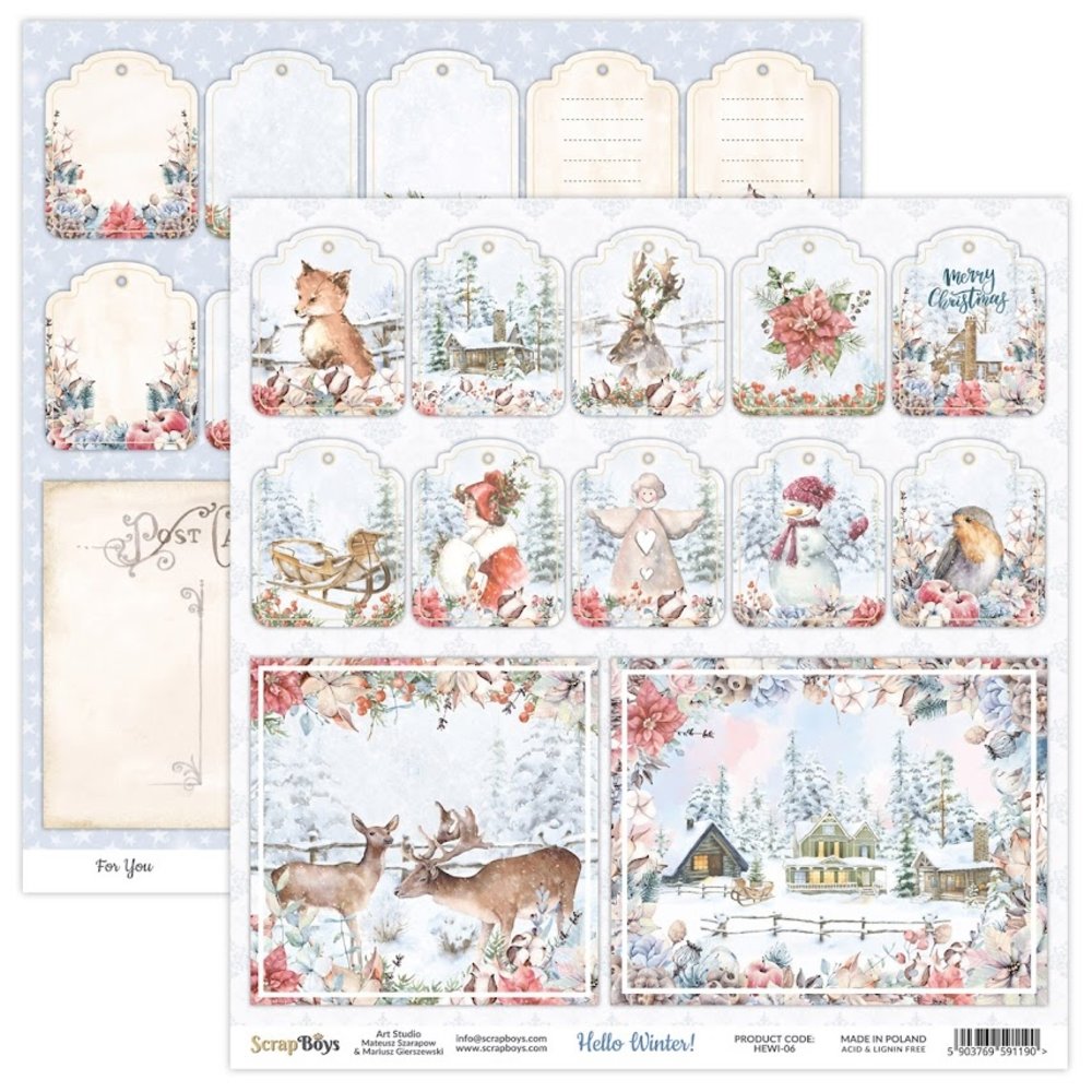 ScrapBoys Hello Winter 12x12 Inch Paper Set (HEWI-08) ScrapBoys Hello Winter 12x12 Inch Paper Set (HEWI-08)