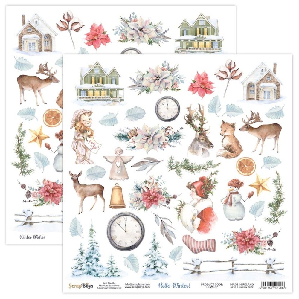 ScrapBoys Hello Winter 12x12 Inch Paper Set (HEWI-08) ScrapBoys Hello Winter 12x12 Inch Paper Set (HEWI-08)