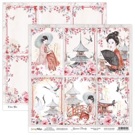 ScrapBoys Japanese Beauty 12x12 Inch Paper Set (JABE-08)