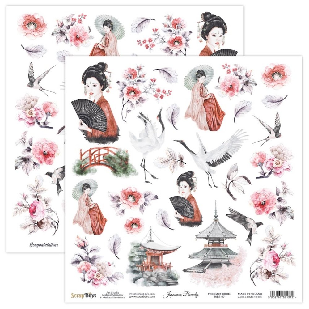 ScrapBoys Japanese Beauty 6x6 Inch Paper Pad (JABE-09) ScrapBoys Japanese Beauty 6x6 Inch Paper Pad (JABE-09)
