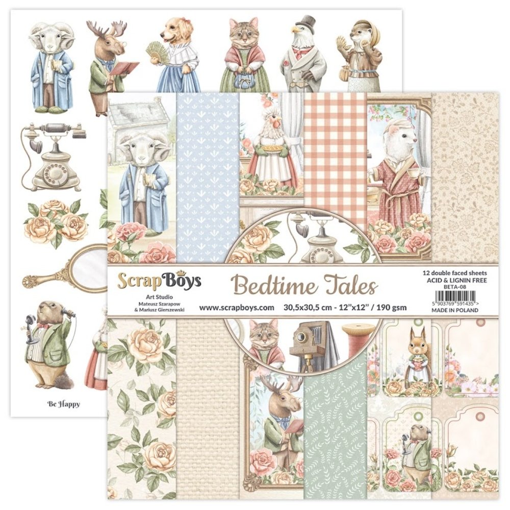 ScrapBoys Bedtime Tales 12x12 Inch Paper Set (BETA-08)