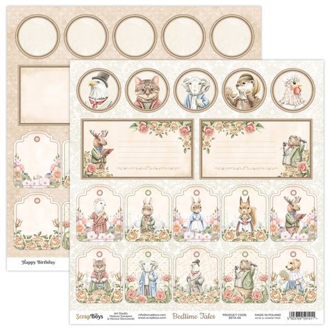 ScrapBoys Bedtime Tales 12x12 Inch Paper Set (BETA-08)