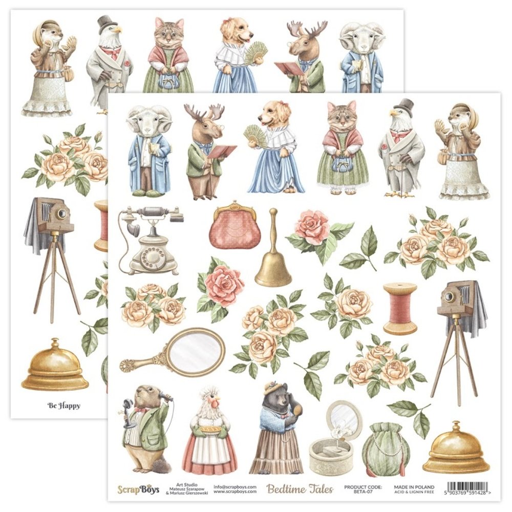ScrapBoys Bedtime Tales 12x12 Inch Paper Set (BETA-08)