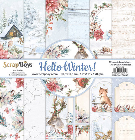 ScrapBoys Hello Winter 12x12 Inch Paper Set (HEWI-08) ScrapBoys Hello Winter 12x12 Inch Paper Set (HEWI-08)