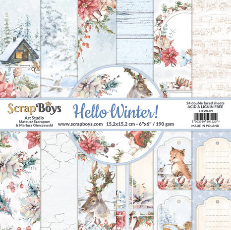 ScrapBoys Hello Winter 6x6 Inch Paper Pad (HEWI-09) ScrapBoys Hello Winter 6x6 Inch Paper Pad (HEWI-09)