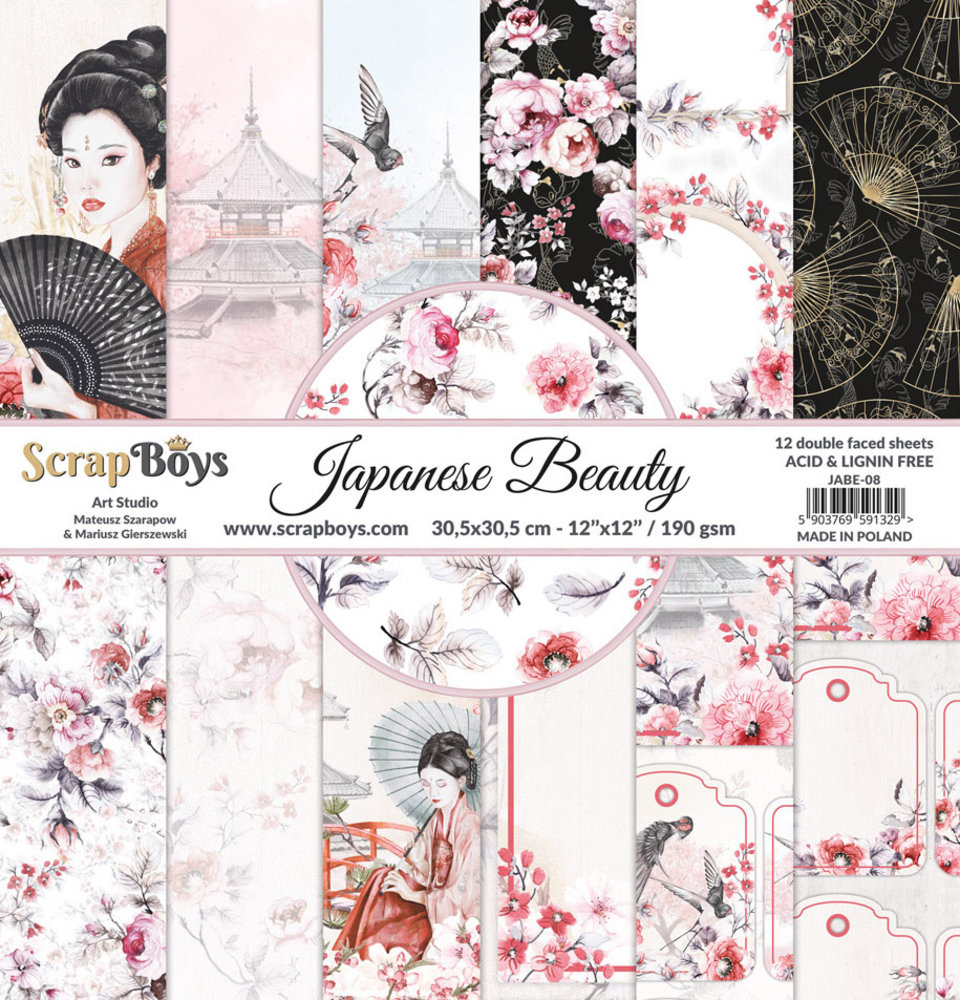 ScrapBoys Japanese Beauty 12x12 Inch Paper Set (JABE-08)