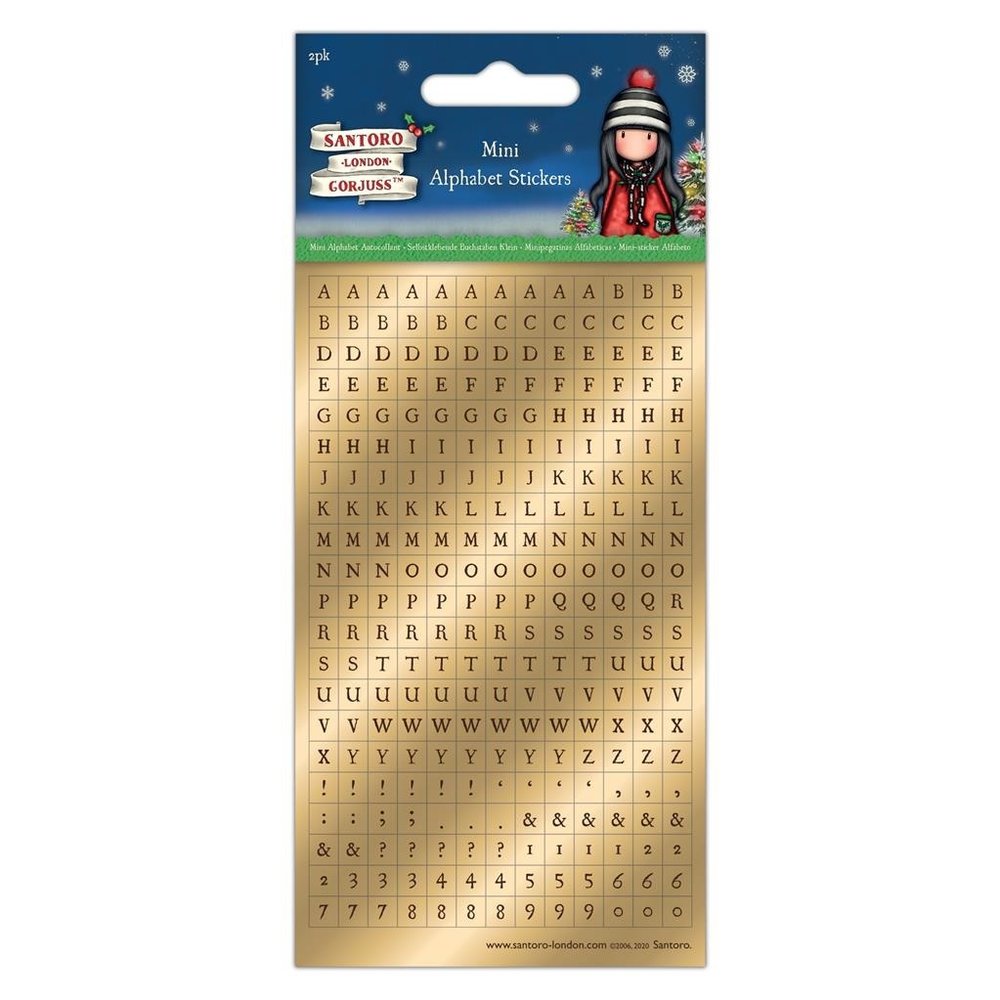 Gorjuss Christmas Mini Foil Alphabet Stickers (GOR 828900) Gorjuss Christmas Mini Foil Alphabet Stickers (GOR 828900)