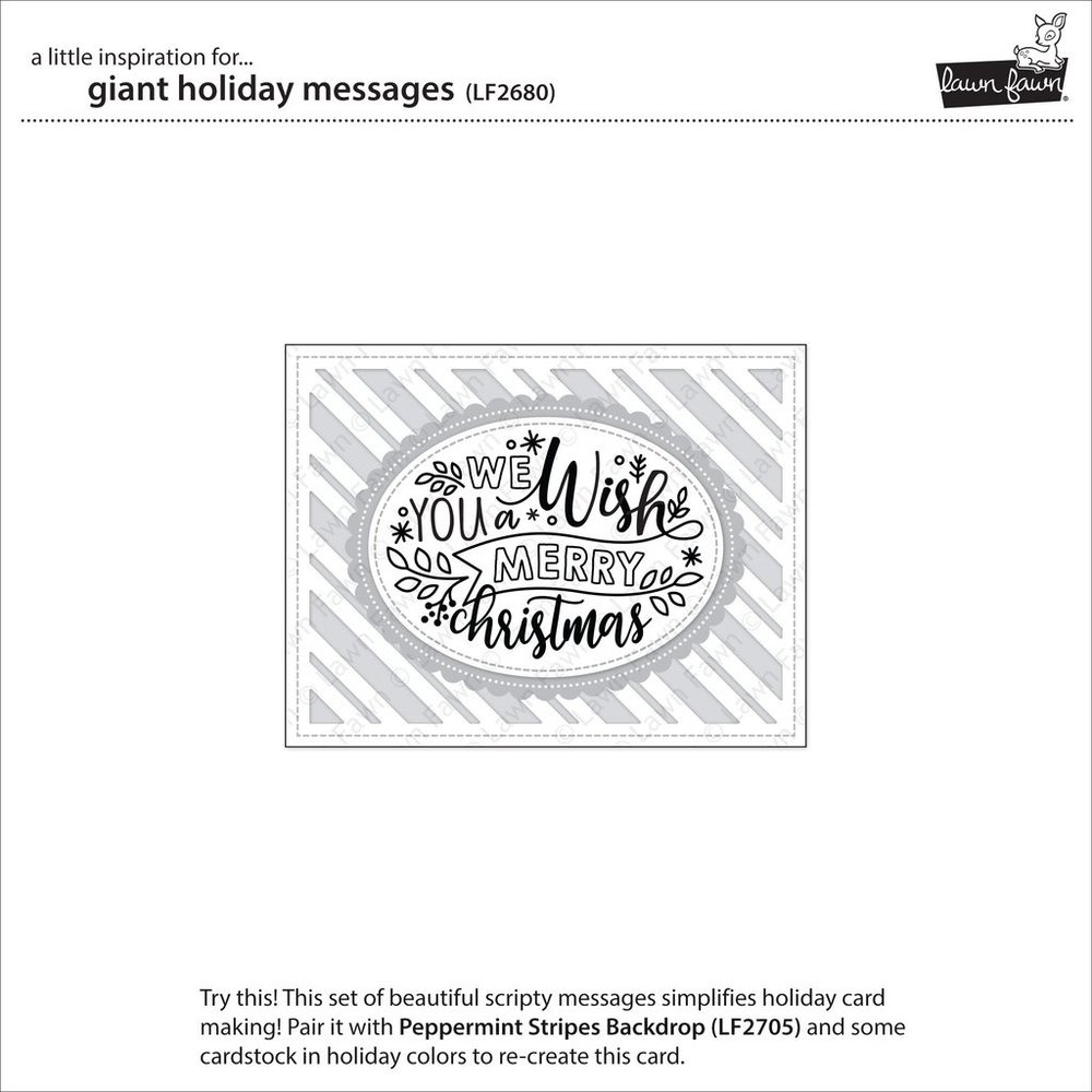 Lawn Fawn Giant Holiday Messages Clear Stamps (LF2680)