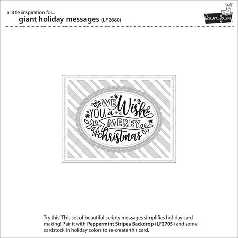 Lawn Fawn Giant Holiday Messages Clear Stamps (LF2680)