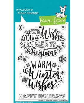 Lawn Fawn Giant Holiday Messages Clear Stamps (LF2680)