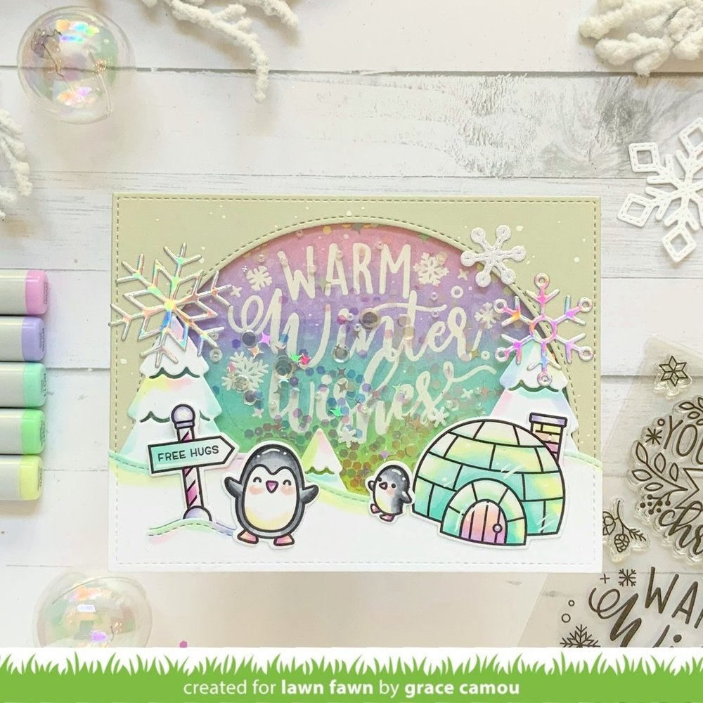 Lawn Fawn Giant Holiday Messages Clear Stamps (LF2680)
