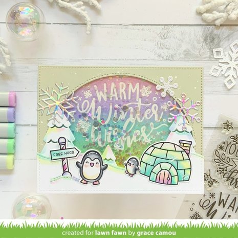 Lawn Fawn Giant Holiday Messages Clear Stamps (LF2680)