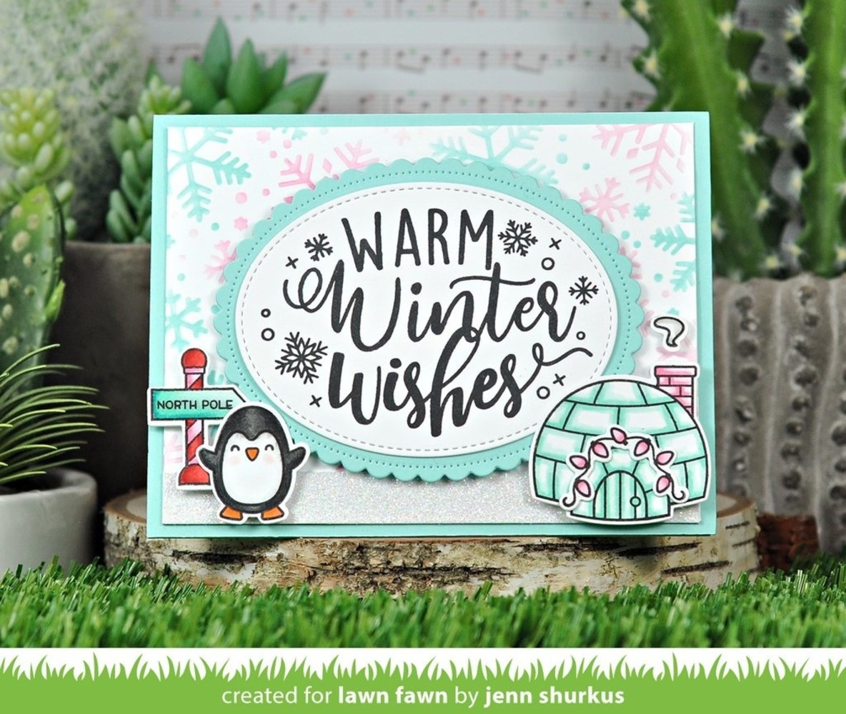 Lawn Fawn Giant Holiday Messages Clear Stamps (LF2680)