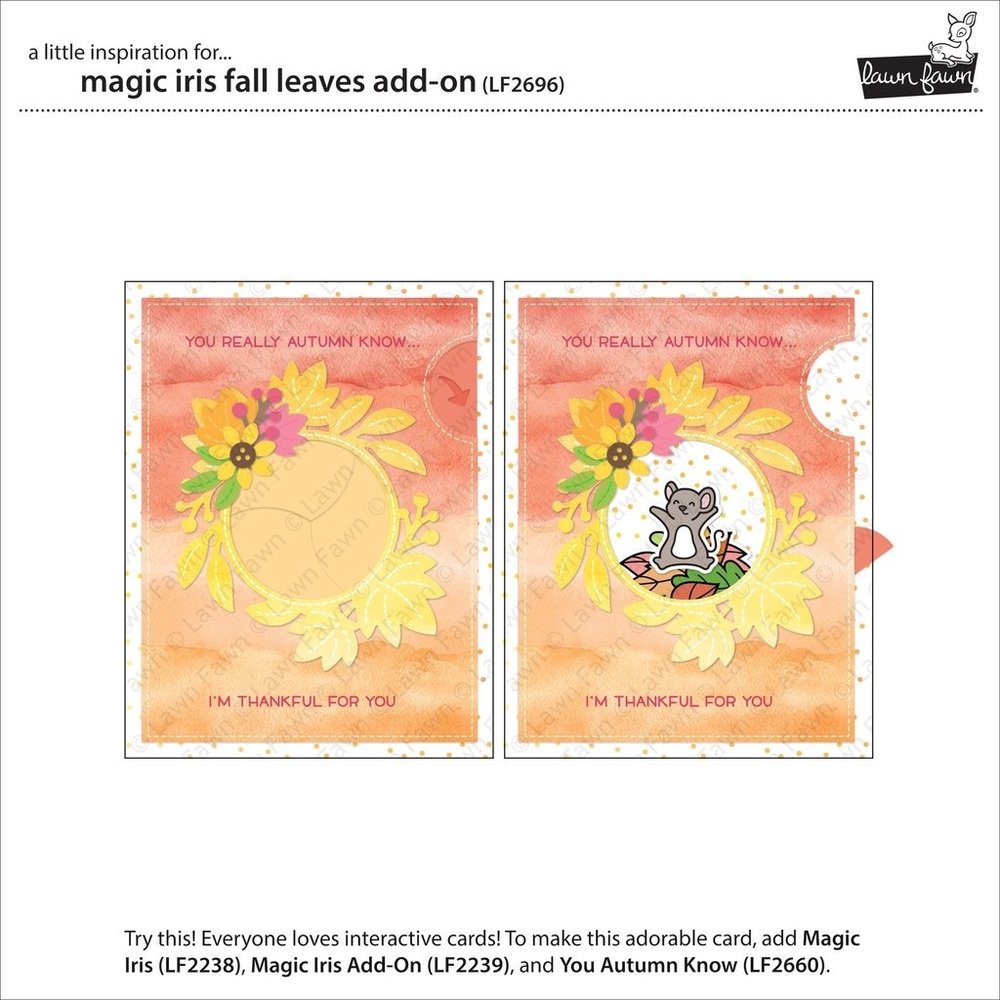Lawn Fawn Magic Iris Fall Leaves Add-On Dies (LF2696) Lawn Fawn Magic Iris Fall Leaves Add-On Dies (LF2696)