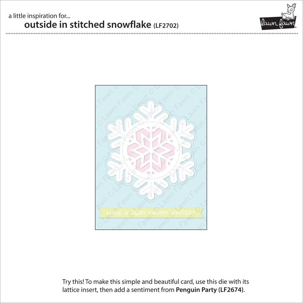 Lawn Fawn Outside In Stitched Snowflake Dies (LF2702)