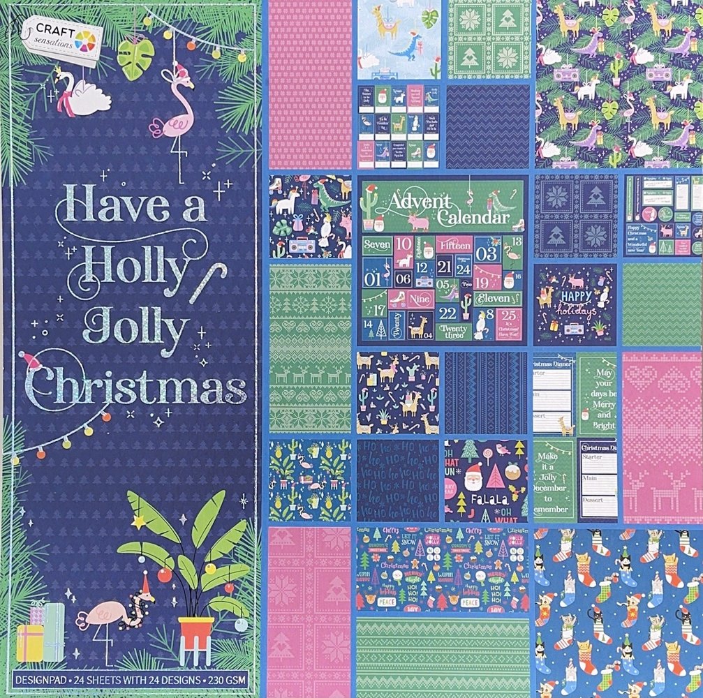 Craft Sensations Have A Holly Jolly Christmas 12x12 Inch Paper Pad (CR0382K/21A) Craft Sensations Have A Holly Jolly Christmas 12x12 Inch Paper Pad (CR0382K/21A)