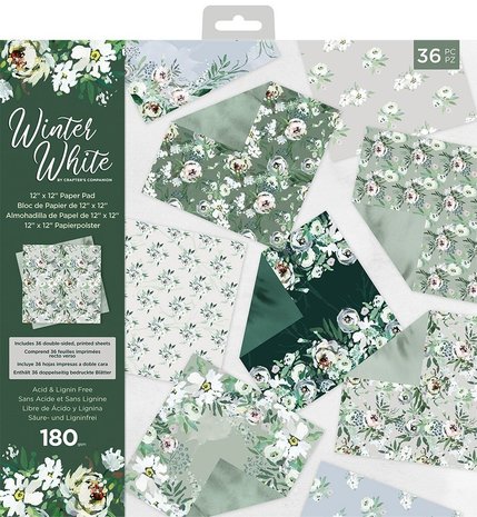 Crafter's Companion Winter White 12x12 Inch Paper Pad (WW-PAD12)