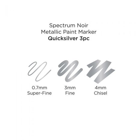 Spectrum Noir Metallic Paint Markers Quicksilver (SN-MTPM-SIL3) Spectrum Noir Metallic Paint Markers Quicksilver (SN-MTPM-SIL3)