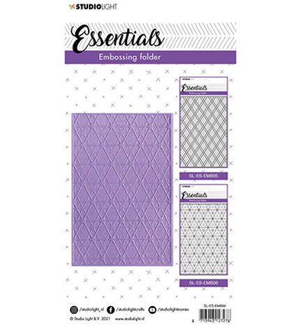 Studio Light 3D Embossing Folder Double Diamond Stripes (SL-ES-EMB06)