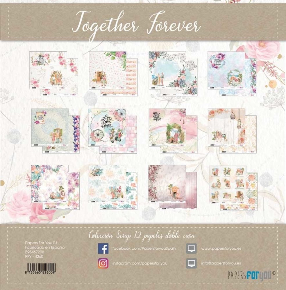 Papers For You Together Forever 12x12 Inch Paper Pack (12pcs) (PFY-4260)