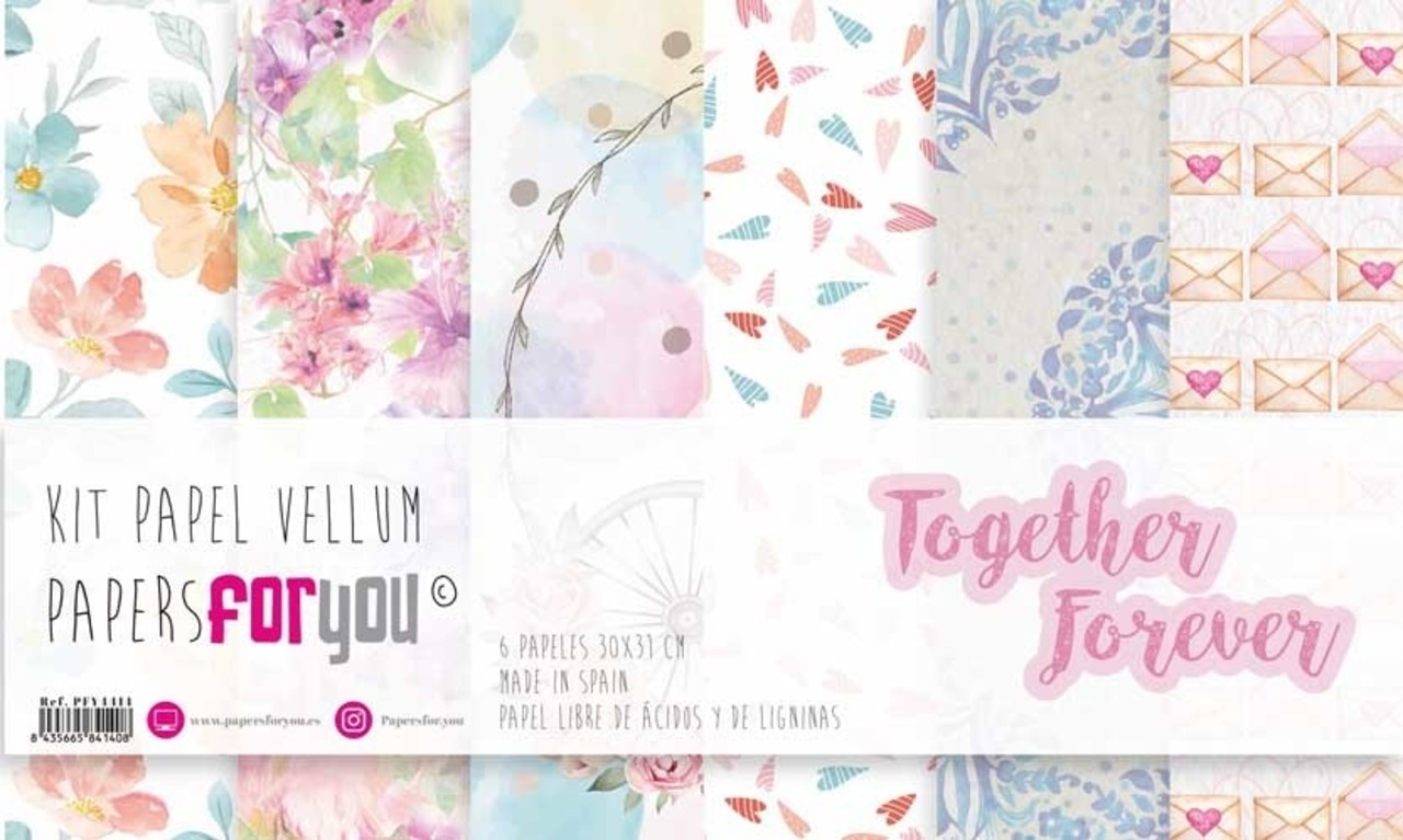 Papers For You Together Forever 12x12 Inch Vellum Pack (6pcs) (PFY-4414)