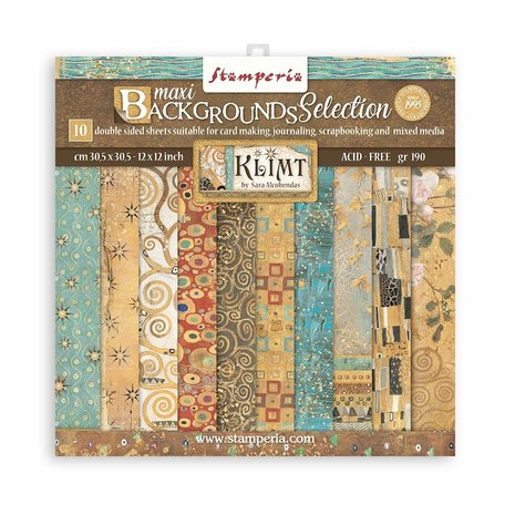 Stamperia Klimt Maxi Backgrounds 12x12 Inch Paper Pack (SBBL101) Stamperia Klimt Maxi Backgrounds 12x12 Inch Paper Pack (SBBL101)