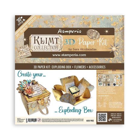 Stamperia Klimt 3D Paper Kit 12x12 Inch (SBPOP07) Stamperia Klimt 3D Paper Kit 12x12 Inch (SBPOP07)