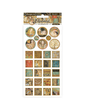 Stamperia Klimt Chipboard Squares and Rounds15x30cm (DFLCB45)