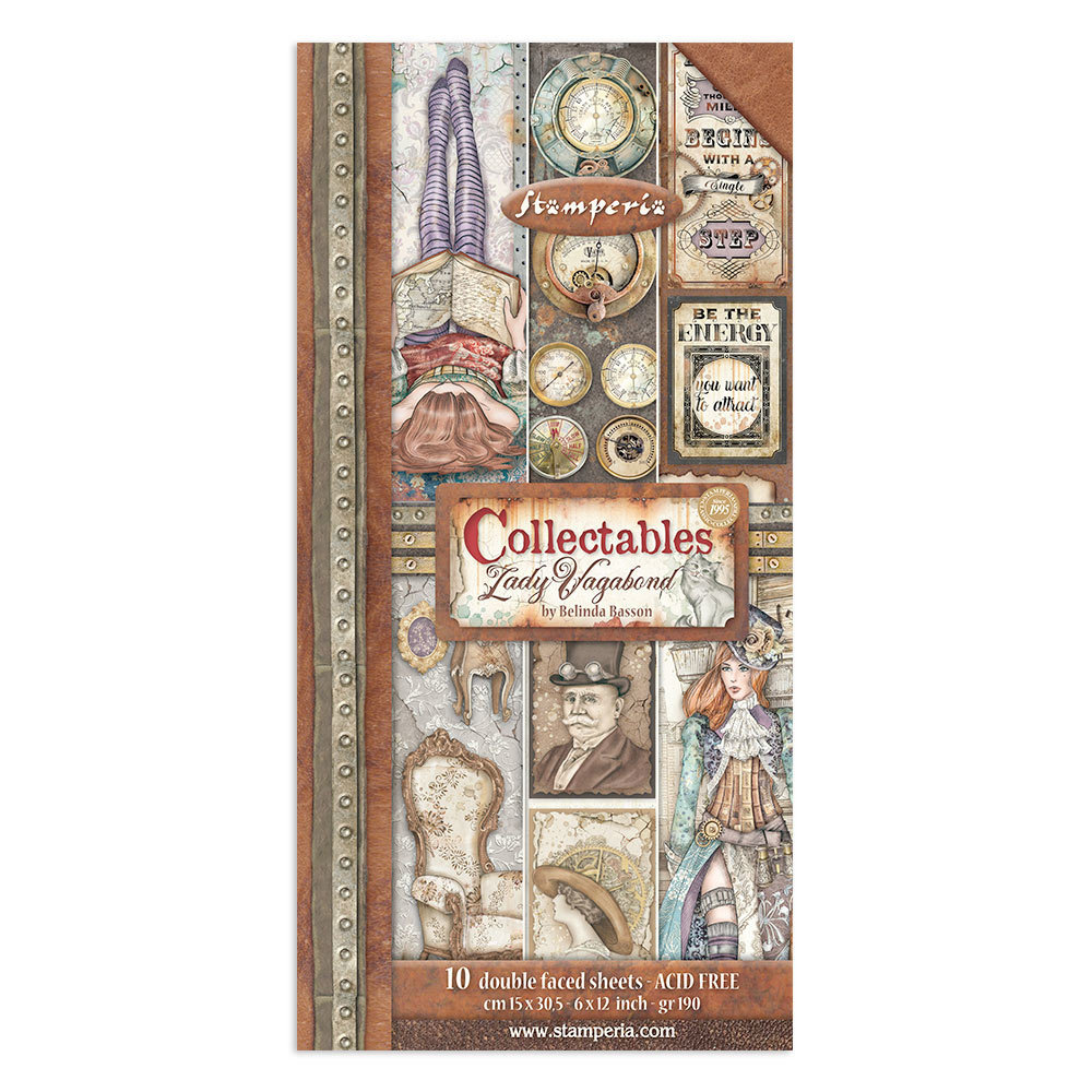 Stamperia Lady Vagabond Lifestyle 6x12 Inch Paper Pack (SBBV14) Stamperia Lady Vagabond Lifestyle 6x12 Inch Paper Pack (SBBV14)