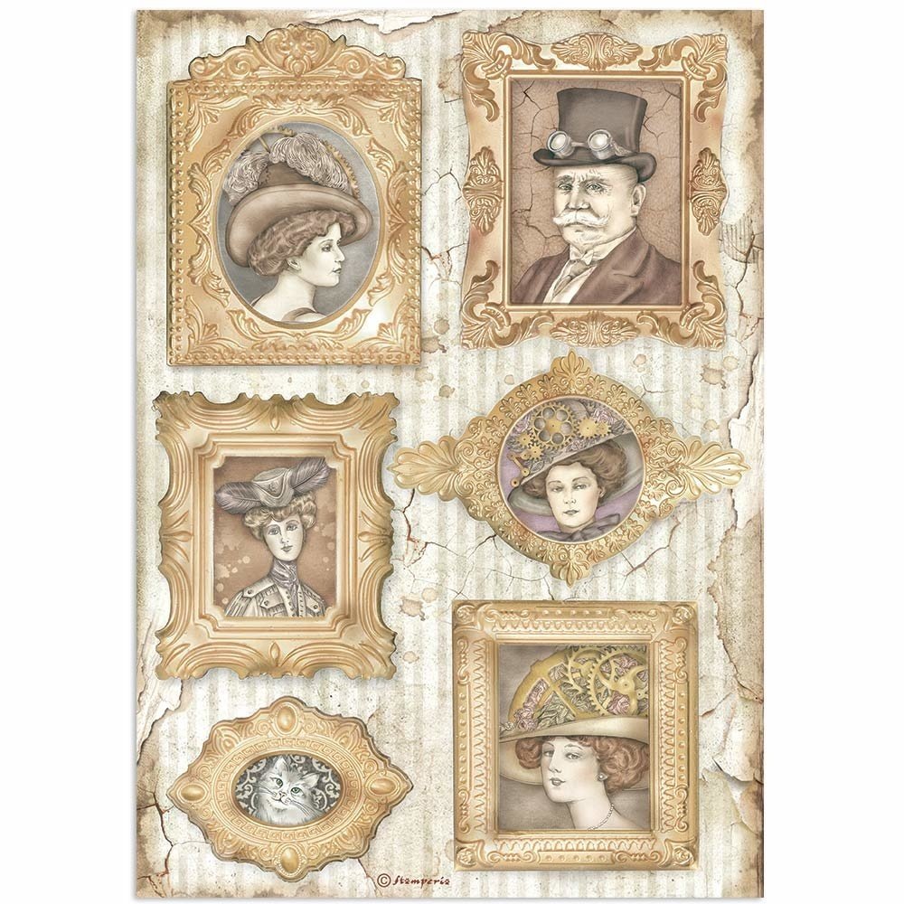 Stamperia Lady Vagabond Lifestyle Frames Rice Paper A4 (DFSA4644) Stamperia Lady Vagabond Lifestyle Frames Rice Paper A4 (DFSA4644)