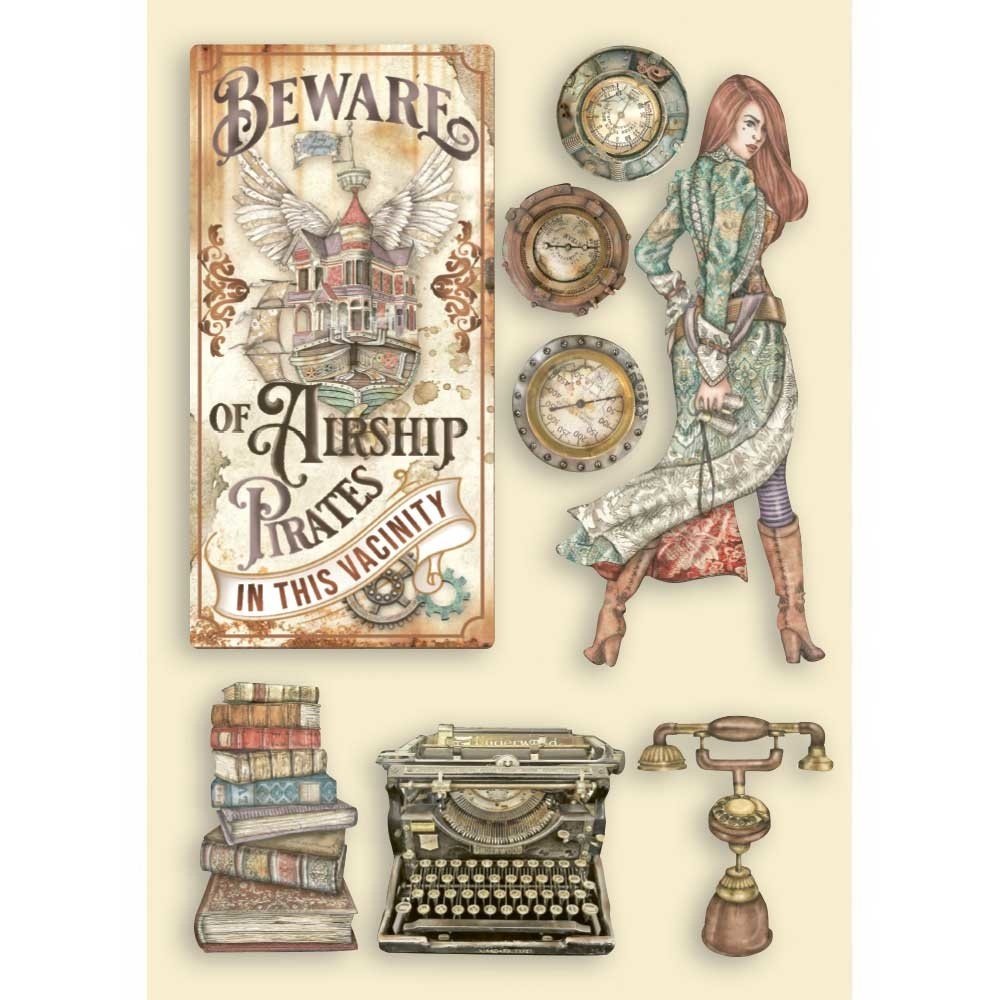 Stamperia Lady Vagabond Lifestyle Typing Writer Wooden Shapes A5 (KLSP112) Stamperia Lady Vagabond Lifestyle Typing Writer Wooden Shapes A5 (KLSP112)