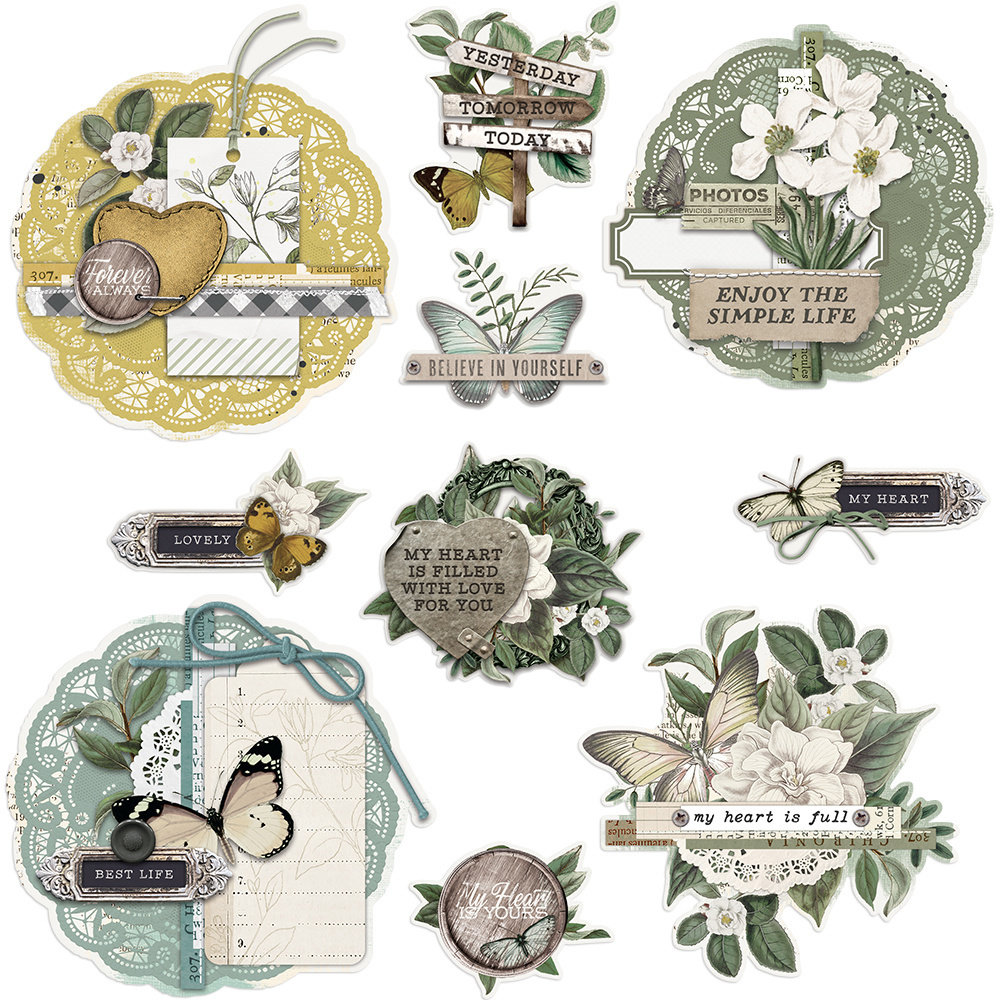 Simple Stories Simple Vintage Weathered Garden Chipboard Clusters (16725) Simple Stories Simple Vintage Weathered Garden Chipboard Clusters (16725)