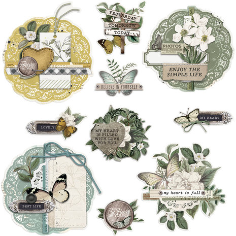 Simple Stories Simple Vintage Weathered Garden Chipboard Clusters (16725) Simple Stories Simple Vintage Weathered Garden Chipboard Clusters (16725)